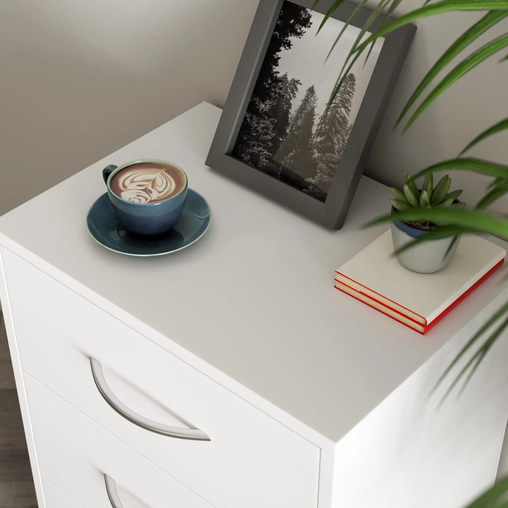 Nočný stolík ELOISE s podsvietením, 54x39x28cm, biela Casaria