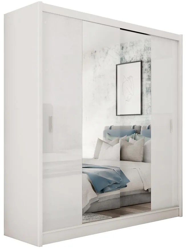 Skriňa Blanca 203 biela/biela lesk