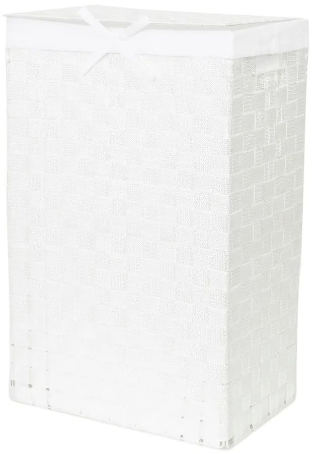 Biely viskózny kôš na bielizeň s vekom Compactor Laundry Basket Linen, výška 60 cm