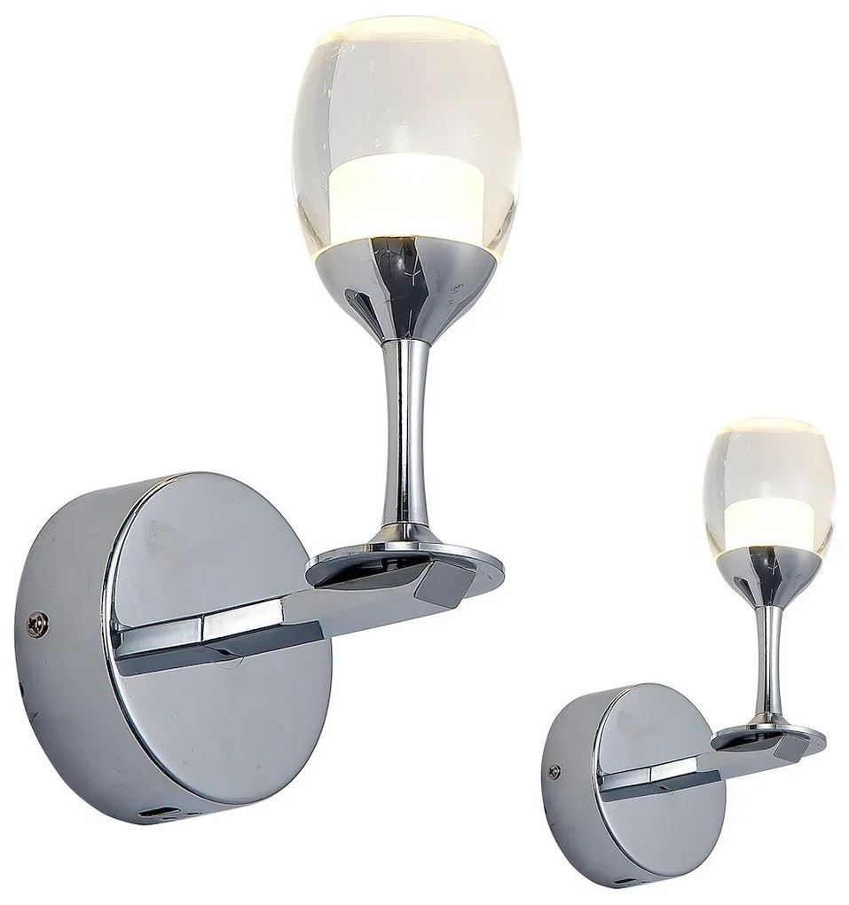 Nástenné svietidlo Coppa, 1x akrylové tienidlo, ch