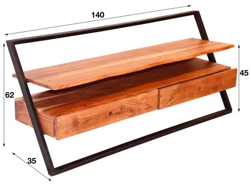 TV-skrinka 23-66 Lean 140cm Drevo Acacia - Komfort-nábytok