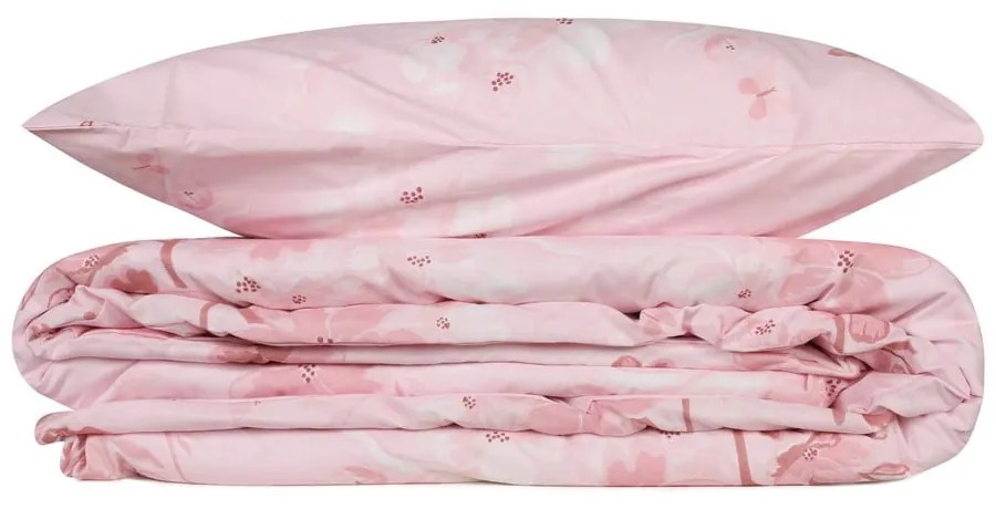 Ružové obliečky na jednolôžko z bavlny Renforcé 140x200 cm Elena – Mijolnir