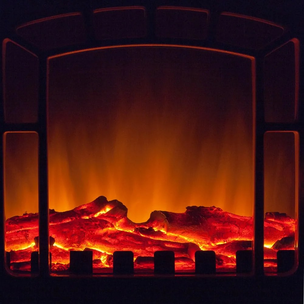 Elektrický krb s ohrievačom 2000W, čierny