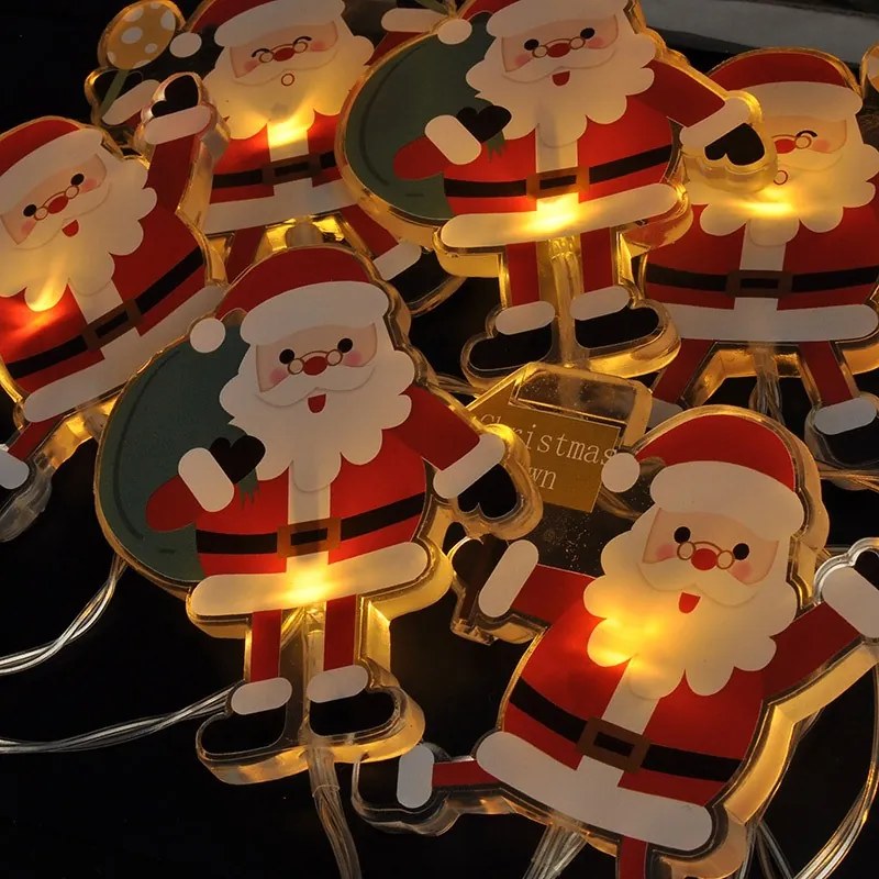 SOLIGHT LED okenná reťaz - Santa, 6x LED, prísavná, 120cm, 2x AA