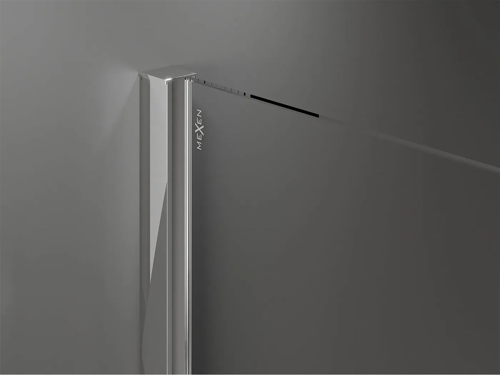 Mexen Velar, sprchový kút s posuvnými dverami 130(dvere) x 80(stena) cm, 8mm číre sklo, chrómový profil, 871-130-080-01-01