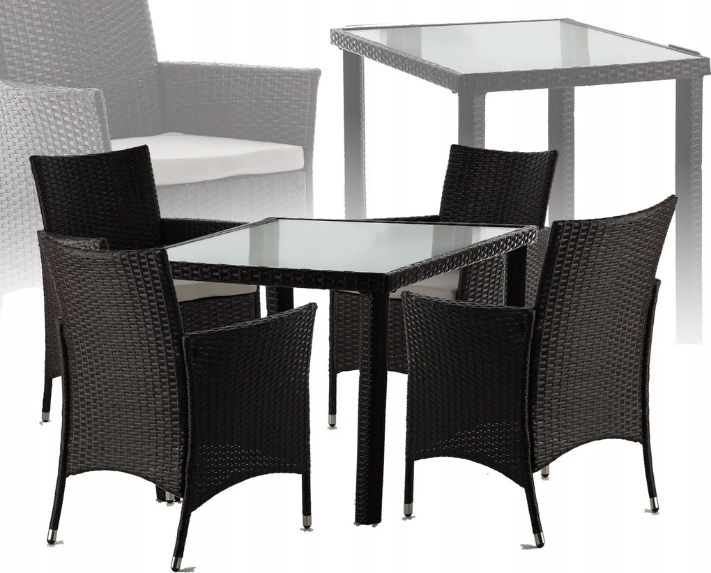 CH Súprava ratanového nábytku- tmavohnedá