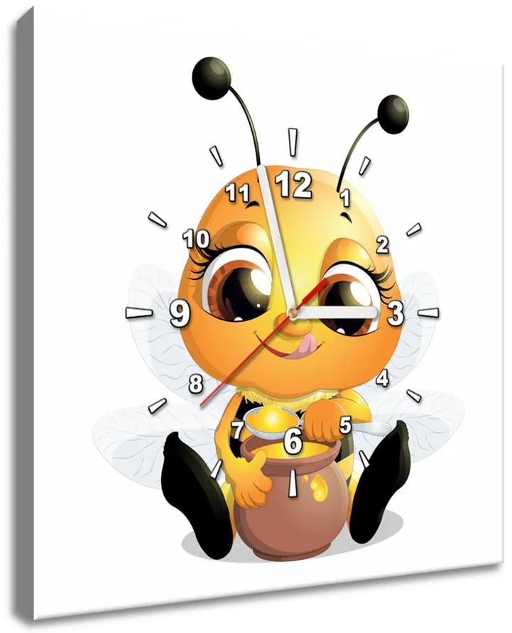 Gario Obraz s hodinami Včielka s medíkom Rozmery: 40 x 40 cm