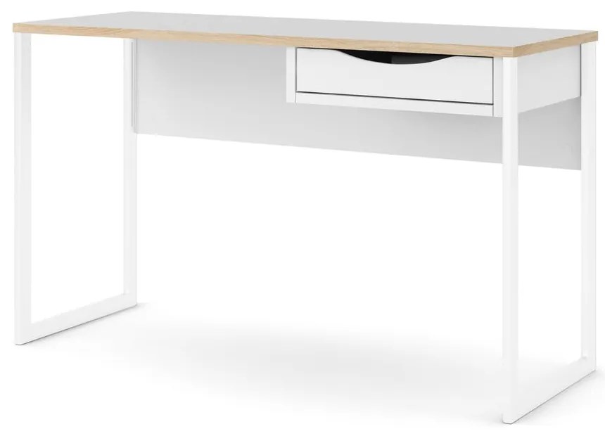 Biely pracovný stôl Tvilum Function Plus, 130 x 48 cm