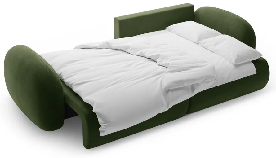 Zelená zamatová rozkladacia/s úložným priestorom rohová pohovka Tonale – Cosmopolitan Design