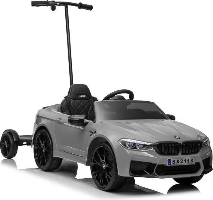 LEAN CARS Elektrické autíčko BMW M5 s rodičovskou platformou strieborné lakované