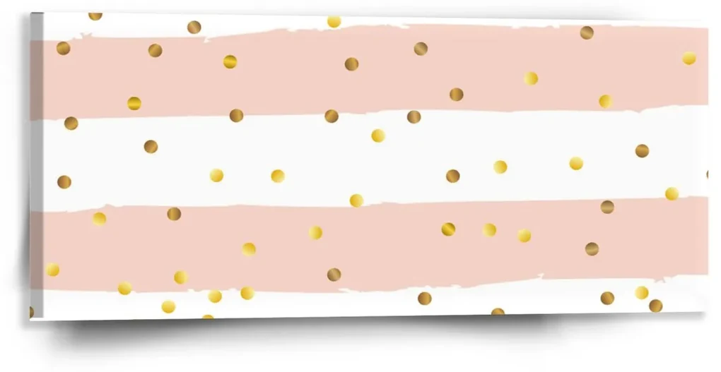 Sablio Obraz Pruhy a zlaté bodky - 110x50 cm