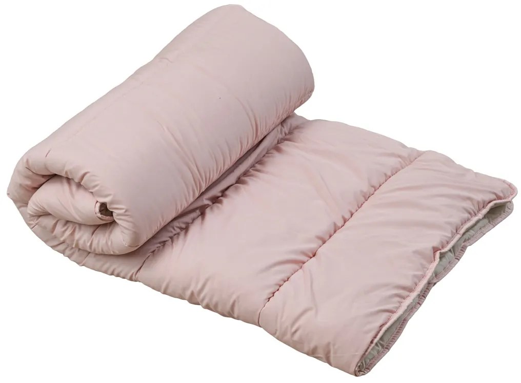 Celoročná prešívaná prikrývka 140x200 cm z dutého vlákna, ružová