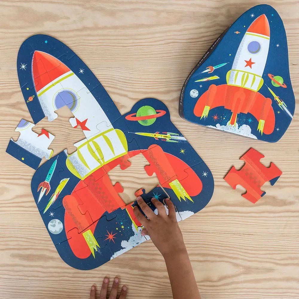 Puzzle (počet dielikov 18) Space Age rocket – Rex London