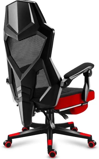 Ergonomické herné červené kreslo s opierkou nôh COMBAT 3.0