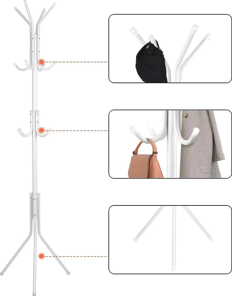 Stojanový vešiak PABLO - biely