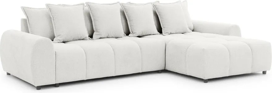 Biela rohová pohovka (pravý roh/s leňoškou) Albane – Ropez