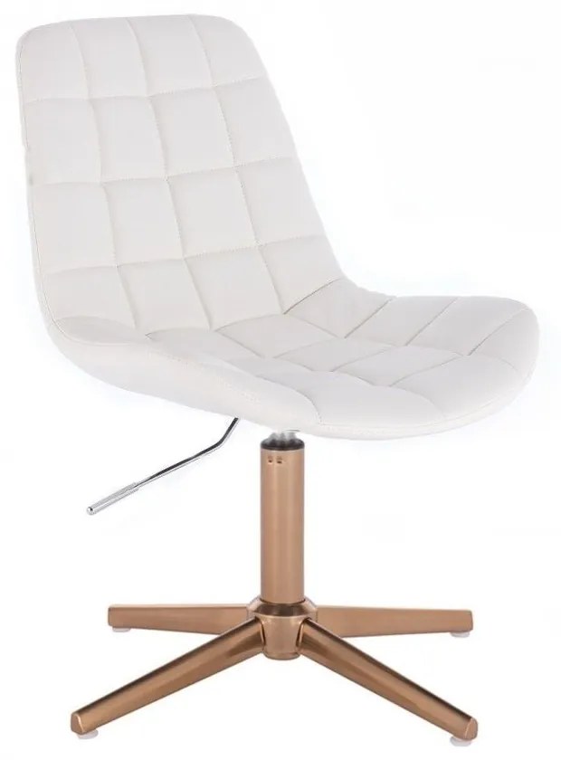 LuxuryForm DESIGN Stolička PARIS na zlatom kríži - biela
