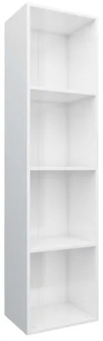vidaXL Knižnica/TV skrinka biela 36x30x143 cm drevotrieska lesklá-