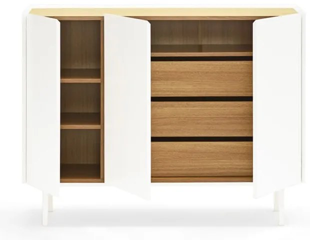 Biela nízka komoda v dekore duba 110x85 cm Arista – Teulat