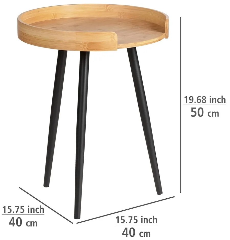 Bambusový okrúhly odkladací stolík ø 40 cm Loft – Wenko