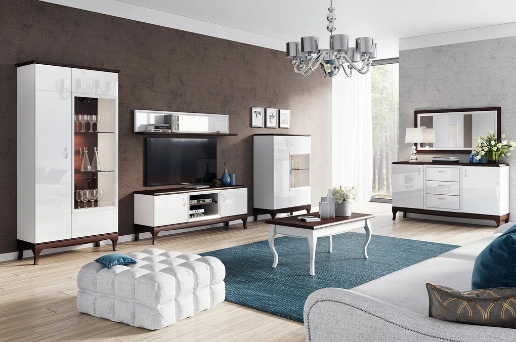 Komoda Massimo 48 165 cm bílá/mocca