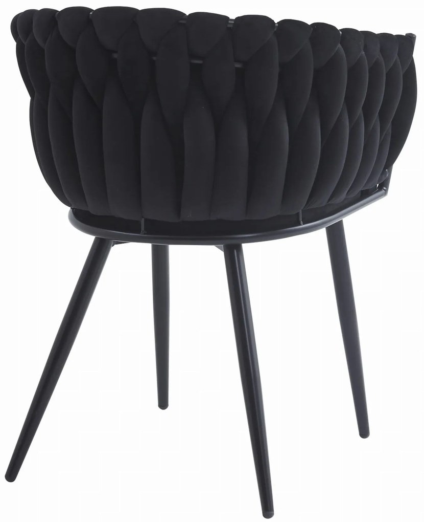 Černé jídelní křeslo ORION VELVET s černými nohami