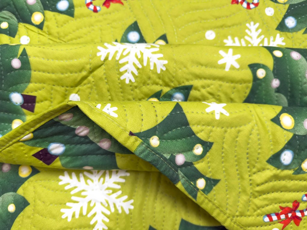 Prehoz na posteľ CHRISTMAS TREE, zelený Rozmer: 170 x 210 cm