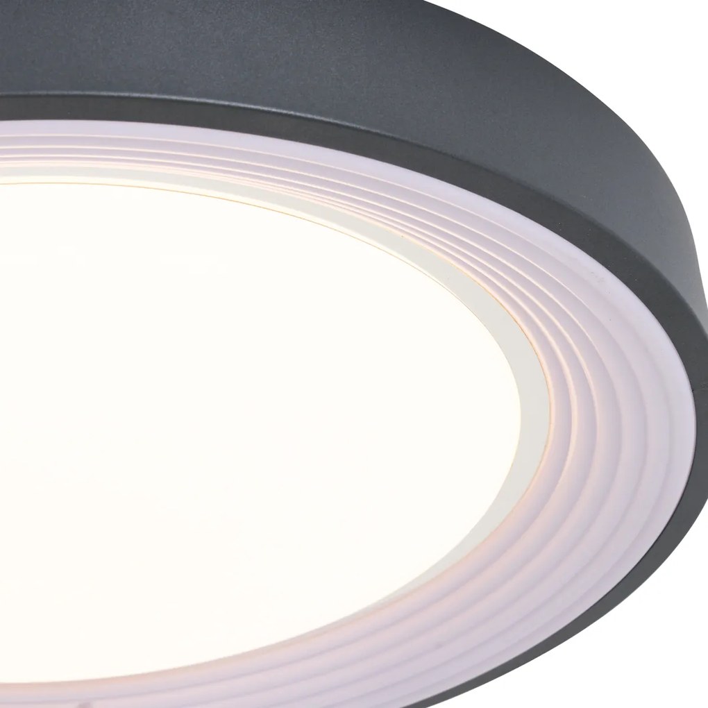 Moderné stropné svietidlo sivé s bielou farbou 48 cm vrátane LED stmievateľné RGB - Kanton