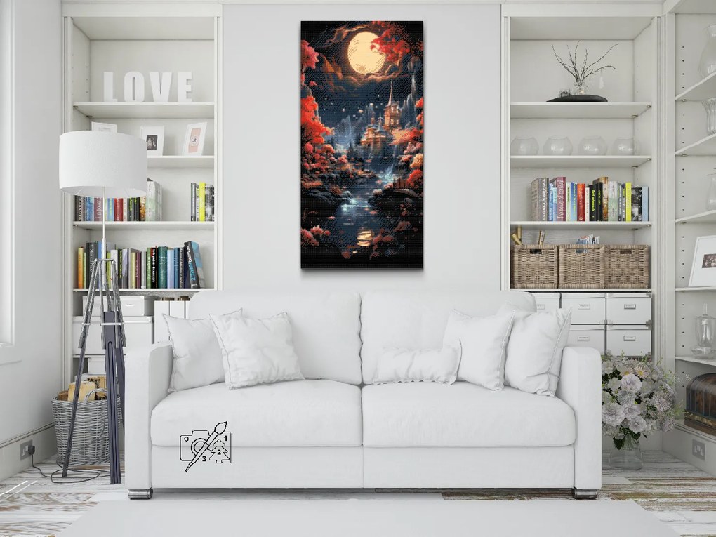 Gario Diamantové maľovanie Rozprávkový les Rozmery: 40 x 80 cm, Rámovanie: Iba zrolované plátno, Diamanty: Okrúhle