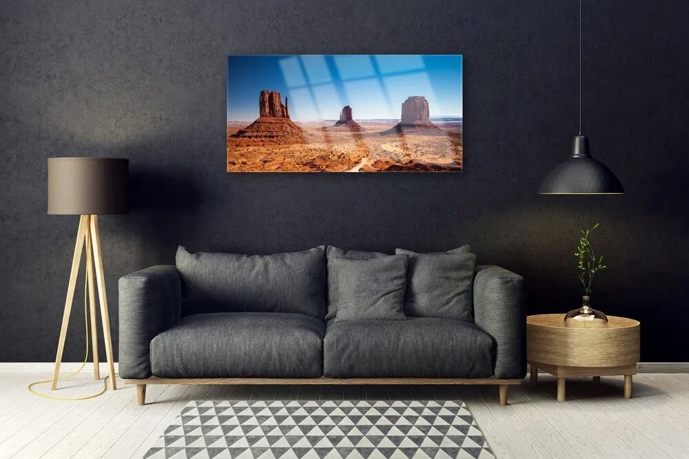 Skleneny obraz Púšť hory príroda 120x60 cm