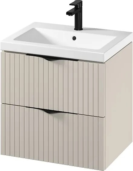 Cersanit Tirso, závesná umývadlová skrinka 594x447x572 mm + keramické umývadlo, béžová matná, S801-541
