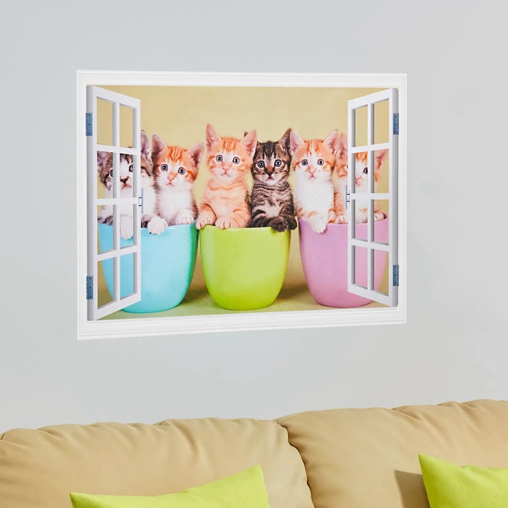 Die moderne Hausfrau Samolepící obraz Kočičí okénko