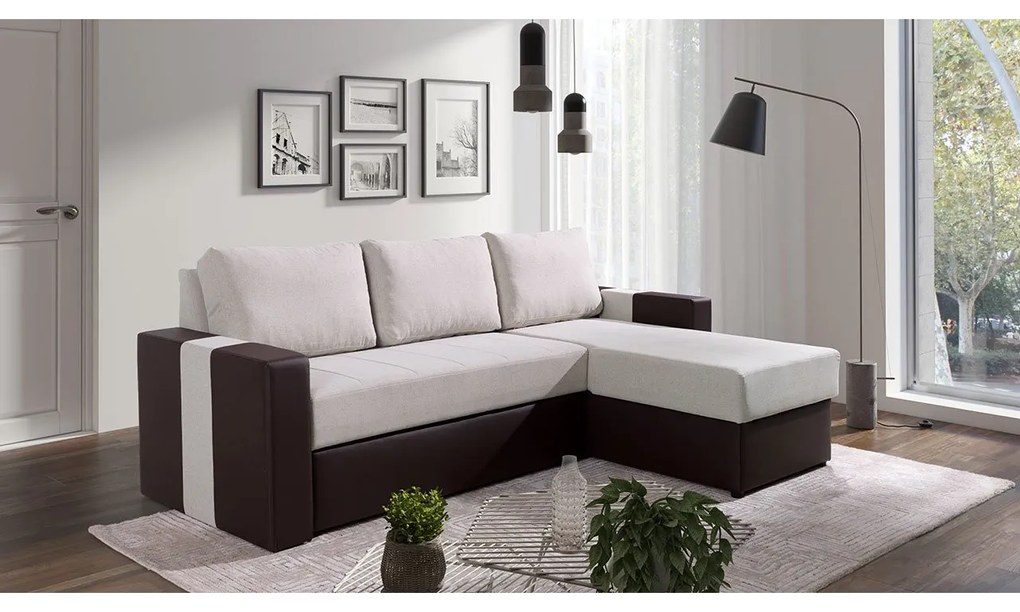 Rohová sedacia súprava Nado, Dostupné poťahy: Ekokoža Soft 066 + Aura 01, Strana: ľavá