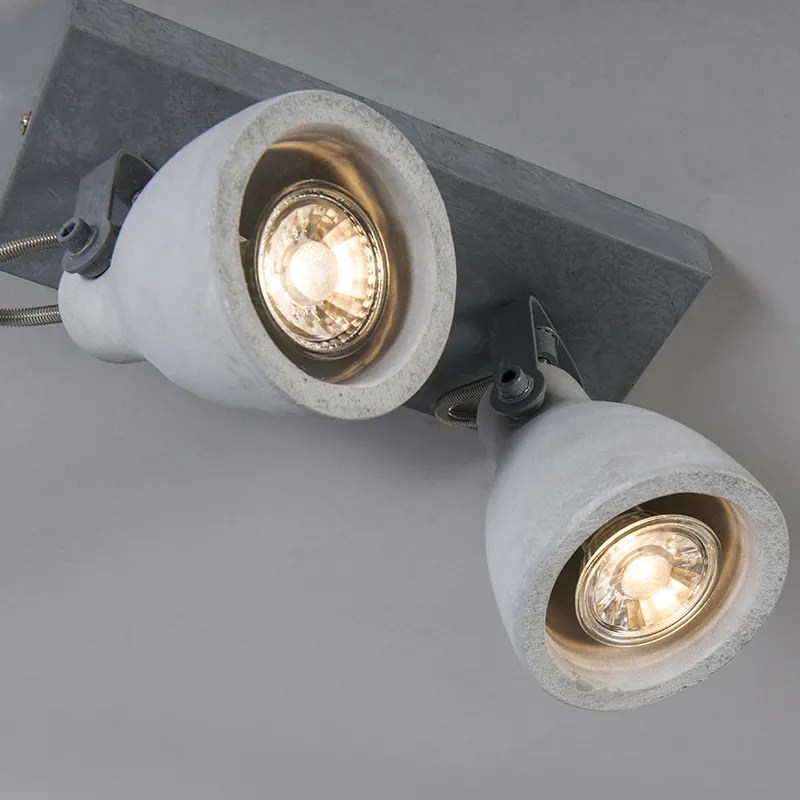 Priemyselné bodové svetlo sivá betón 2-svetlo - Creto