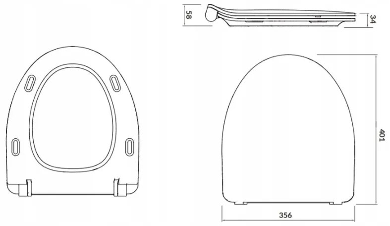 Cersanit Parva, antibakteriálne SLIM toaletné sedátko z duroplastu s pomalým zatváraním, biela, K98-0136