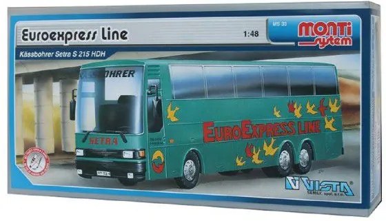 Stavebnice Monti 33 Euroexpress Line-Bus Setra 1:48 v krabici 31,5x16,5x7,5cm