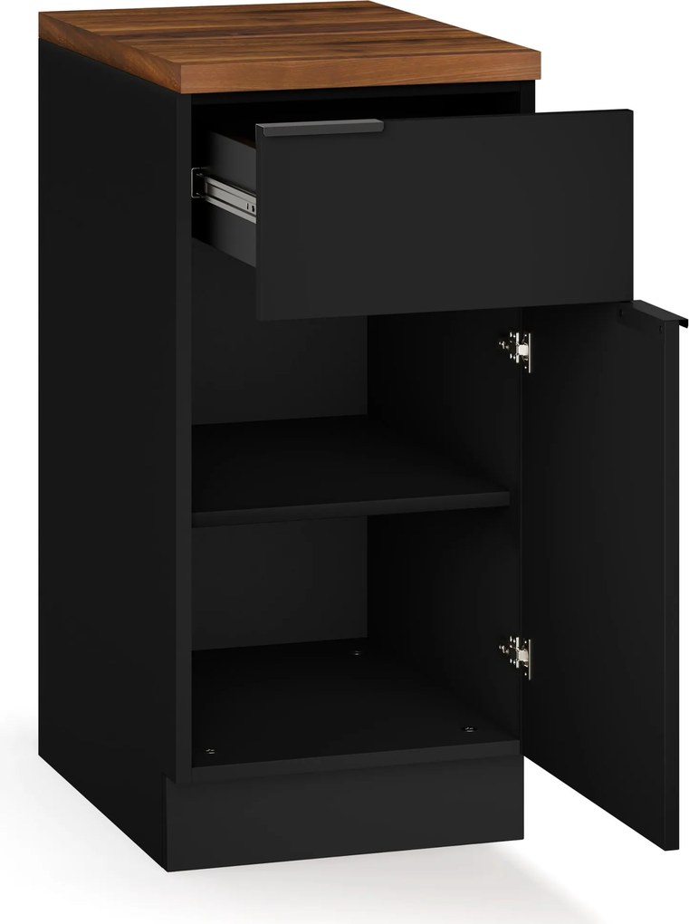 Blumfeldt WoodVista zásuvková skriňa, Robustná MDF pracovná doska, Soft-Close pánty, Hliníkové úchyty