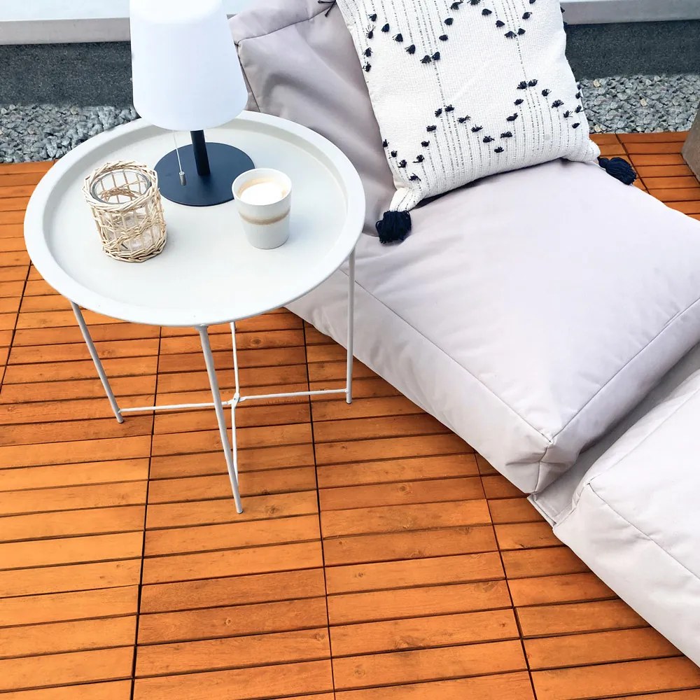 Drevené dlaždice – sada 11ks, 30×30 cm