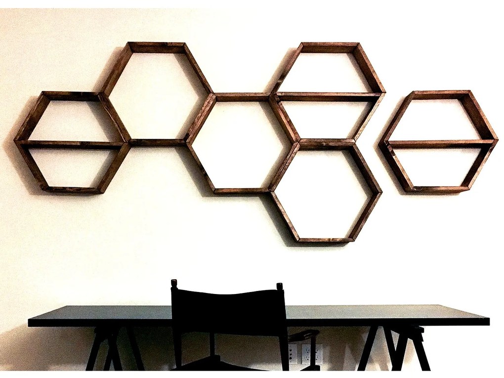 Súprava 6 ks nástenných poličiek RAF 37x40 cm orech