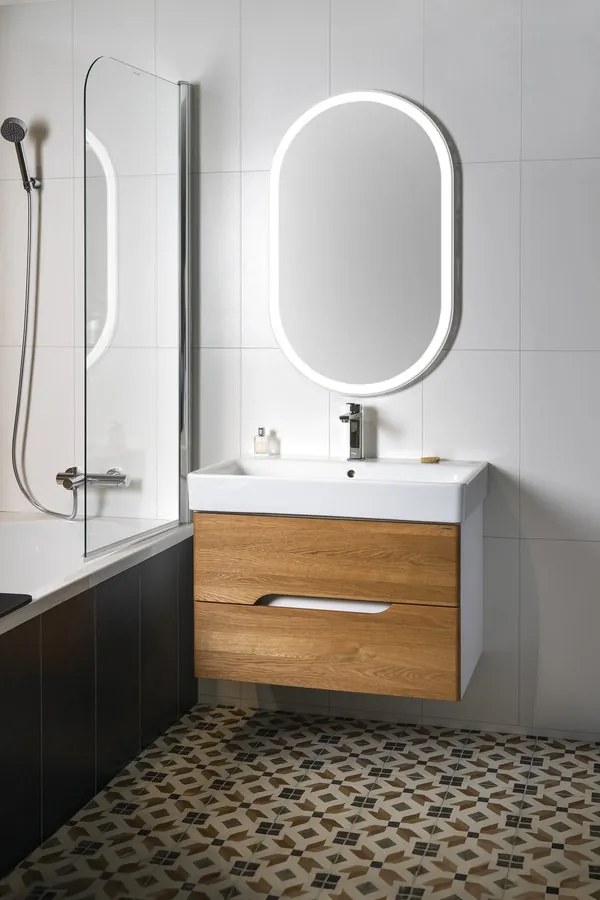 Sapho Sapho, PARGA oválne zrkadlo s LED osvetlením 60x100 cm, PG600