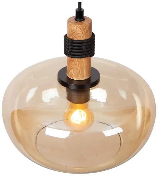 Lucide 45408/30/62 - Luster na lanku ILONA 1xE27/40W/230V pr. 30 cm čierna/béžová