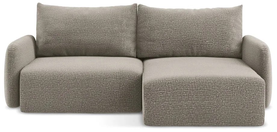 Béžová rozkladacia/s úložným priestorom rohová pohovka (pravý roh) Kalena – Makamii