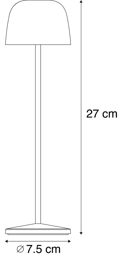 Stolná lampa hrdzavo hnedá vrátane LED nabíjateľná s nabíjacou stanicou IP65 - Raika