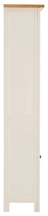 furniture-nabytek.cz - Masívna vysoká skrinka do kúpeľne Capera z borovice a MDF, lakovaná, biela a hnedá – 80×35×180 cm