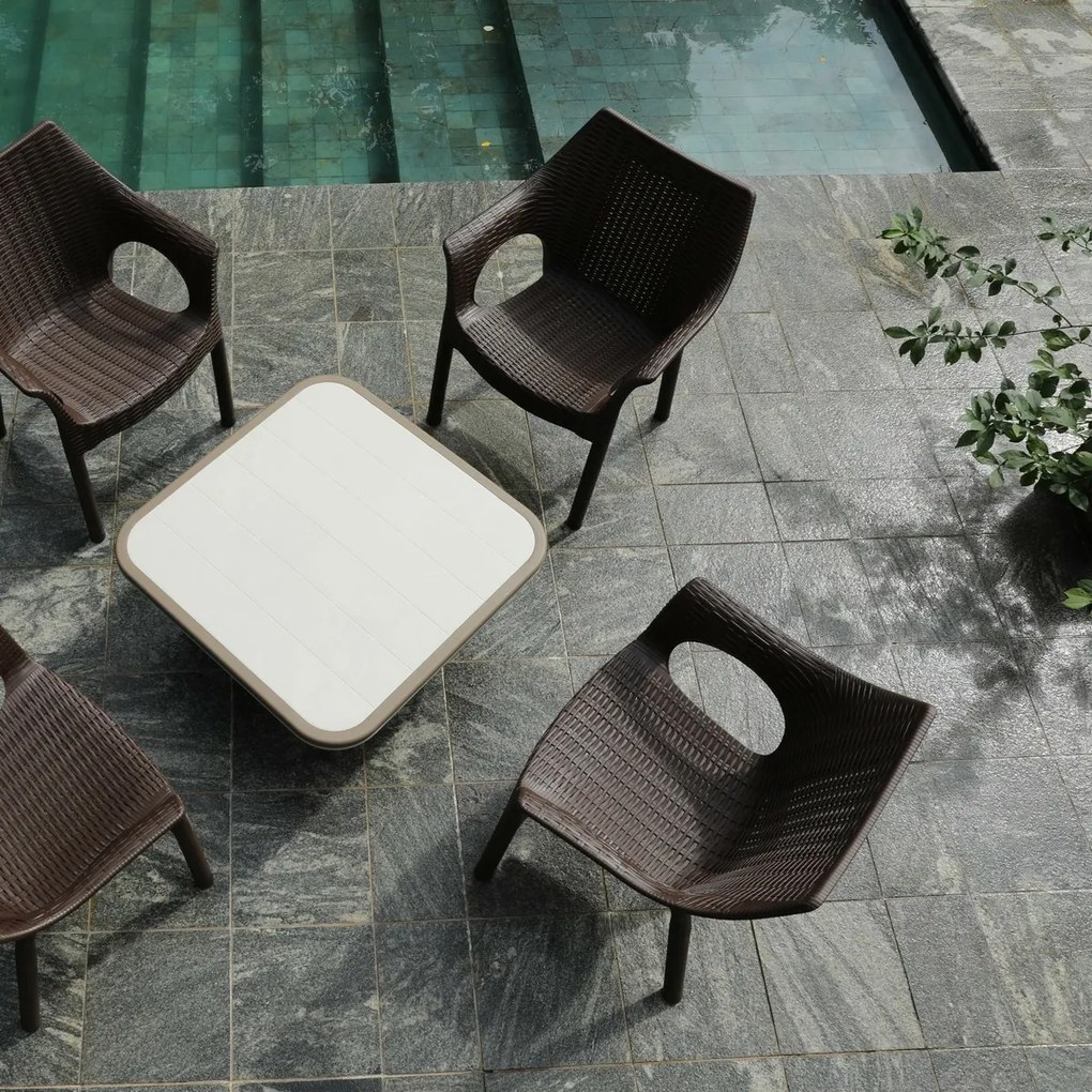 Ratanové kreslo Cambridge Dark Brown 61 x 54 x 80 cm