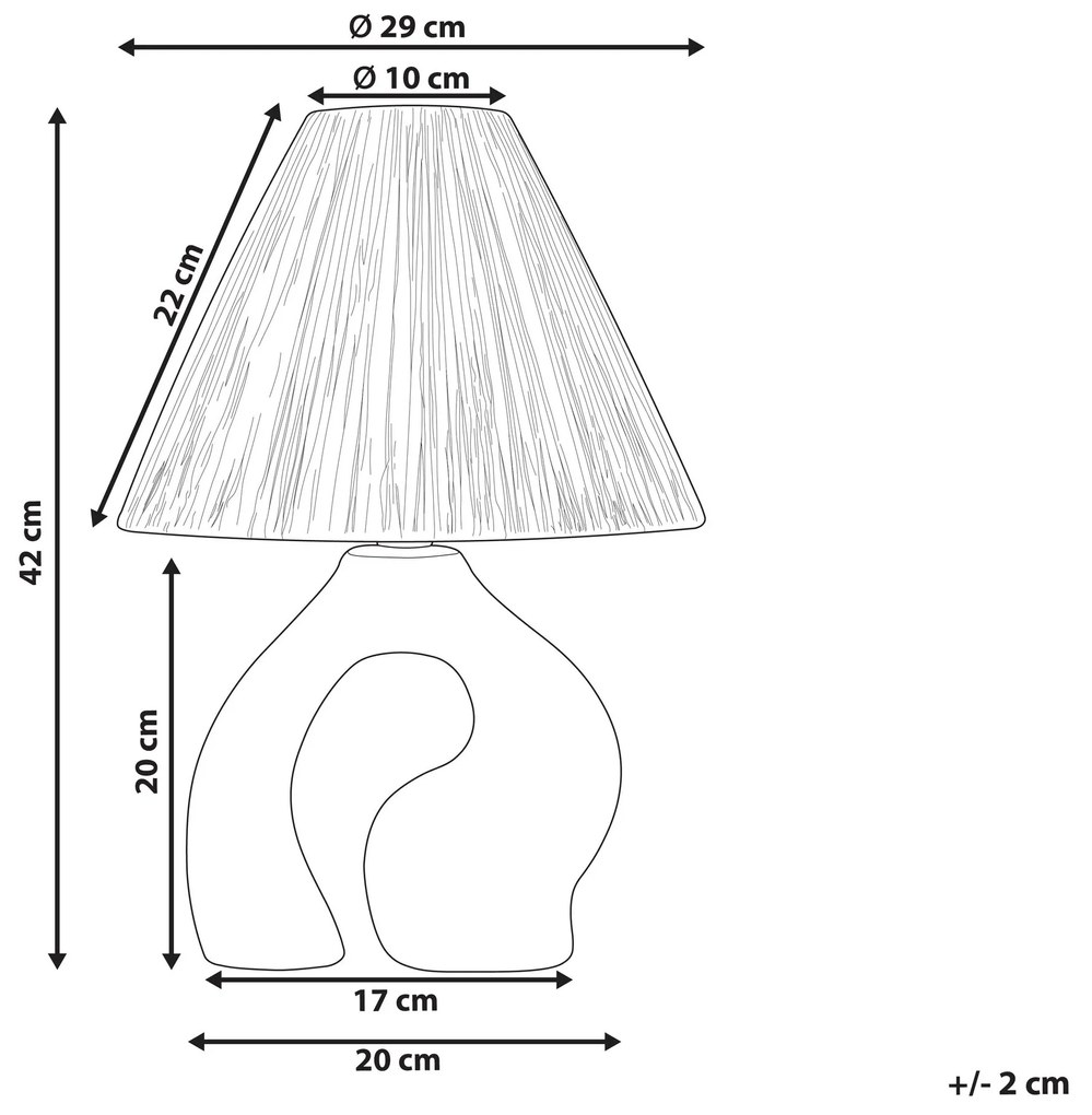 Keramická stolná lampa biela BARBAS  Beliani