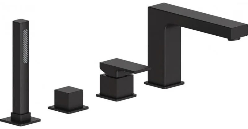 Mexen CUBE - vaňová batéria 4-otvorová, čierna, 72932-70