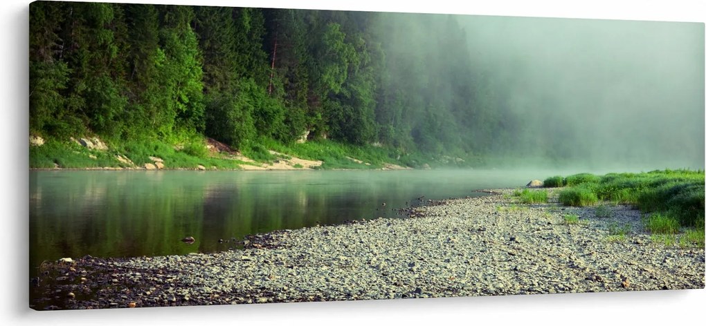 Obraz - Rieka pri lese (120x50 cm)
