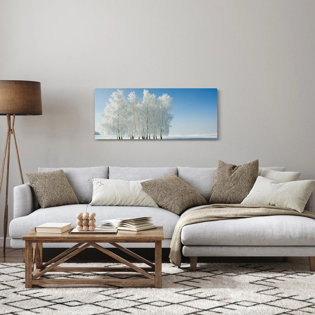 Obraz zasneženej krajiny (120x50 cm)