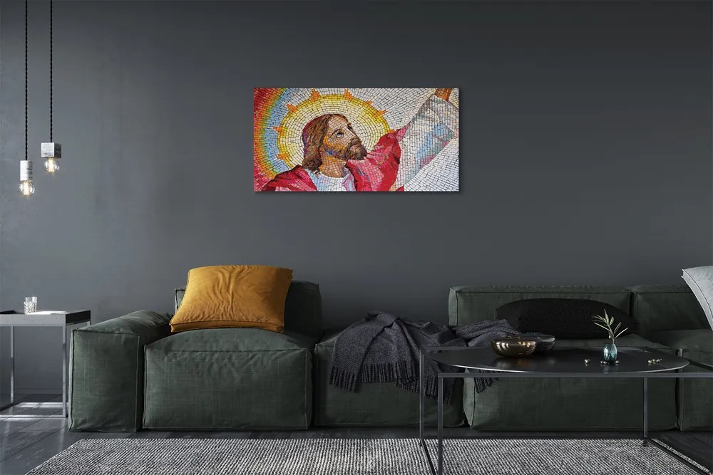 Obraz na plátne mozaika Jesus 125x50 cm